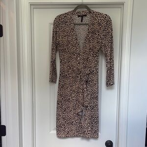 BCBGMaxAzria Animal Print Long Sleeve Dress